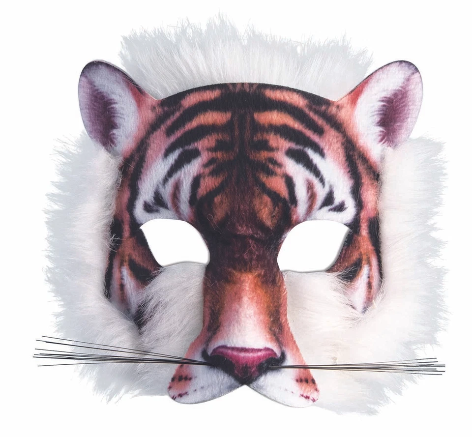 Tiger Half Mask - Sublimated 3-D - Costume Accessory - Child Teen Adult - Image 1 of 1
