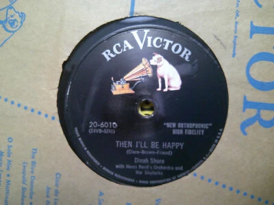 RCA VICTOR 78 RECORD /DINAH SHORE/THE STOW A WAY/THEN I'LL BE HAPPY/EX+ - Image 1 of 2