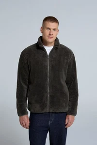 Chaqueta polar de peluche animal para hombre caballero cálida cremallera completa ropa exterior capa intermedia suave - Imagen 1 de 47