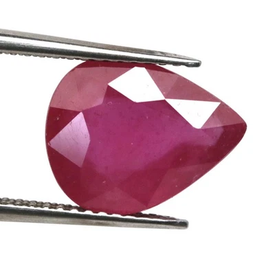 4.07 CT. Heated Pink Ruby Madagascar Pear 9 x 12 mm. - Image 1 of 4