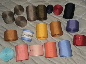 Grosgrain Ribbon Lot 2.25" 1" 1.5" More Shades of Brown Orange Fall Hair Bows - Picture 1 of 2