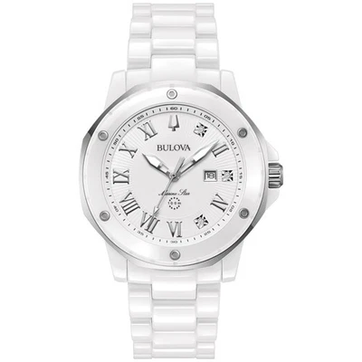 Bulova Women's Marine Star Marc Anthony Quartz Ceramic White Watch 36MM 98P222 - Image 1 of 4