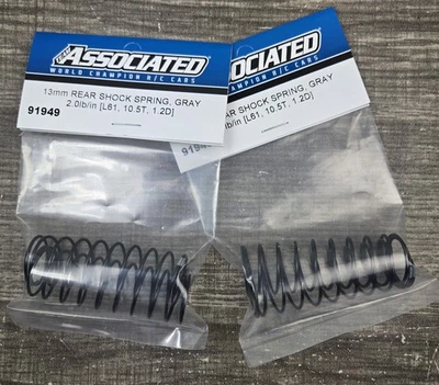 2 Sets - 13mm Rear Shock Springs Gray 2.0lb in L61 ASC91949 Electric Car Truck - Image 1 of 2