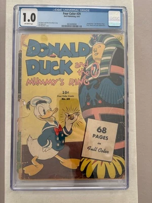 Cuatro Colores #29 CGC 1.0 OW 1943 Carl Barks Pato Donald Anillo de la Momia Foto 1 de 4