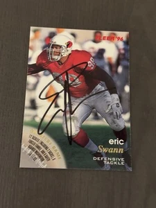 1996 Fleer #4 ERIC SWANN Football Card HAND SIGNED Autographed Auto - Picture 1 of 2