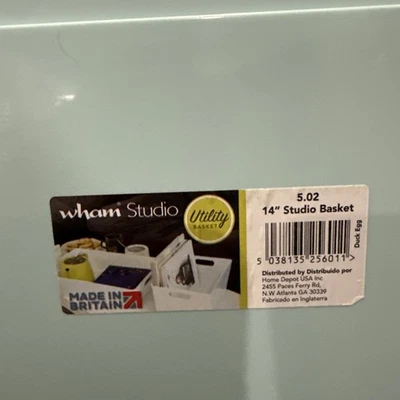 4 X Wham Studio Utility 14”Basket Duck Egg Made In Britain 5.02 Rectangular - Image 1 of 4