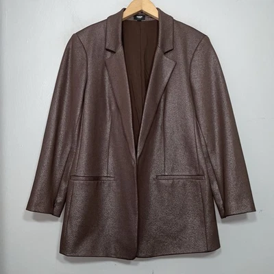 Blazer Express Columnist Shine Talla XL Marrón Metálico Steampunk Oficina Sirena Foto 1 de 4