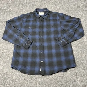 Mountain Khakis Shirt Mens XL Blue Black Plaid Flannel Western Pearl Snap Work - Picture 1 of 14