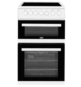 New Graded White Beko EDVC503W 50cm Double Oven Electric Cooker RRP£399 H40 - Picture 1 of 11