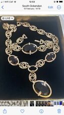 Dubai Gold & Silver Wedding Party Necklace and Bangle Jewellery Set