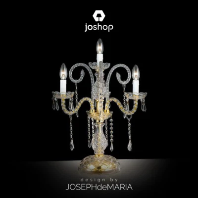 lume da appoggio lumiere flambeau tutto cristallo pendagli nuovo classico - Immagine 1 di 4