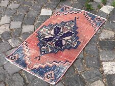 Turkish rug, Vintage small rug, Handmade wool rug, Entryway rug,1,4 x 2,5 ft