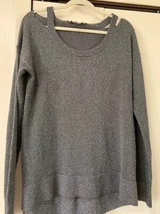 Michael Kors Regal Women's Cutout & Cold Shoulder Gray Sparkle Sweater Sz Large - Bild 1 von 9