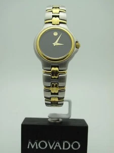 Movado Ladies Black Dial Two Tone Stainless Steel Bracelet Watch 0602067 - Picture 1 of 8