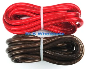 Cables de alimentación ultra flexibles de 10 pies cada uno rojo y negro calibre 4 cables de cable automático para automóvil - Imagen 1 de 13