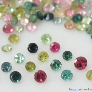 2.5mm and 3mm Multi Tourmaline Round Faceted Natural Loose gemstones A Quality - Picture 1 of 6