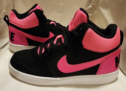 Sneakers Nike Mid Court Borough rosa e nere 845107 006 YOUTH US taglia 7 anni