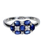 Heated Oval Sapphire 4x3mm Topaz Gemstone 925 Sterling Silver Jewelry Ring 7.5