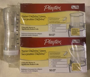 Playtex Nurser Bottle & Drop-Ins Liners 100ct 8-10oz Silicone Nipple FREESHIP🤩 - Picture 1 of 3