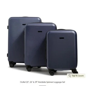 Vera Bradley 3 pcs Hardside Spinner Luggage Set Travel Carry On /Navy pearl NWT - Picture 1 of 1