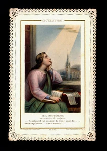 santino merlettato-holy card-canivet*LETAILLE pl.355 L'INDIFFERENZA  dip.a mano - Foto 1 di 1