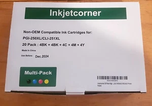 PGI-250XL/CLI-251XL Inkjetcorner cartridges. Pack Of 20.  Bk, C, M, Y. EXP 12/24 - Picture 1 of 3