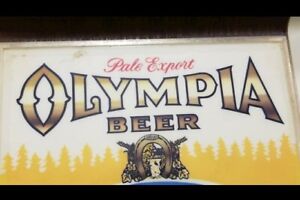 Vintage Olympia Beer "It's The Water"  Lighted Clock Sign