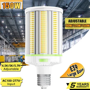 150W LED Corn Light Bulb 4500/5000/5700K Commercial Industrial High Bay Lamp E39 - Picture 1 of 16