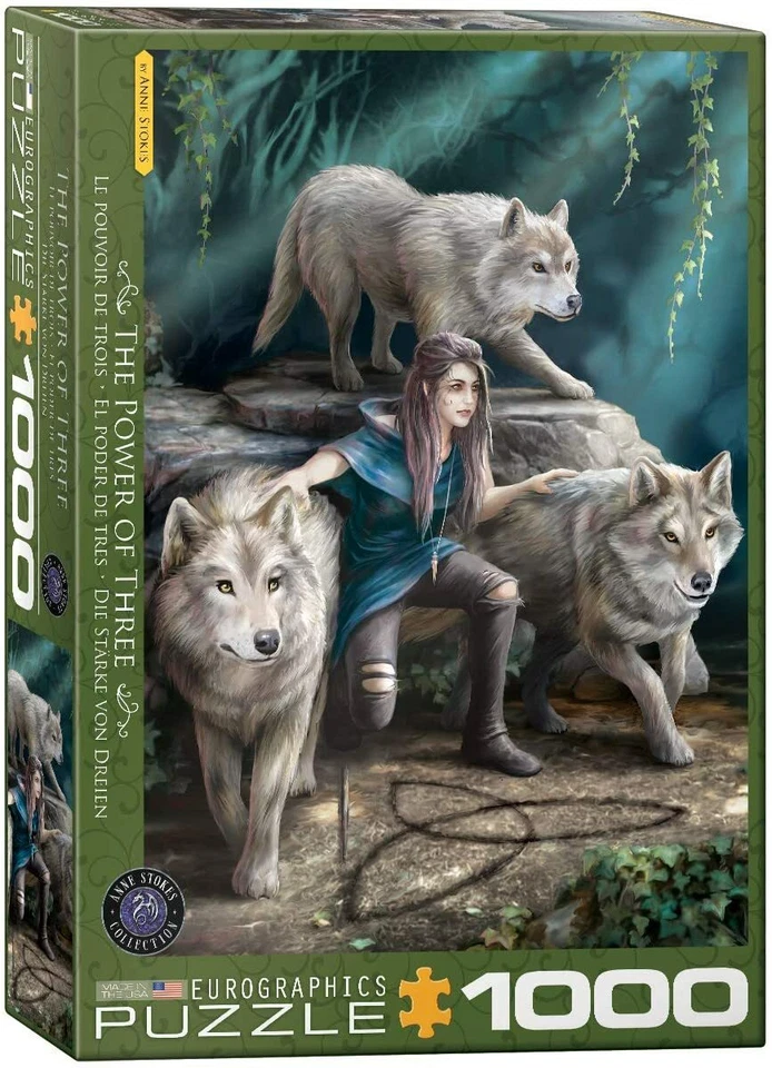 Wolves Family Anne Stokes 1000pc jigsaw puzzle 680mm x 480mm by Eurographics - Image 1 of 1