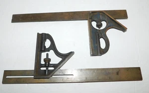 COPPIA QUADRATI COMBINATI VINTAGE LUFKIN UNIVERSALI N.65 & STANLEY N. 122 - Foto 1 di 8