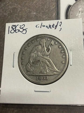 1863 s Seated Half dollar better date bargain check my many listings please 👀😊 Cover