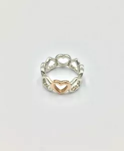 TIFFANY&Co. Sentimental Heart Ring Size 4-4.5 SV925 18K RG Authentic Women's - Picture 1 of 10