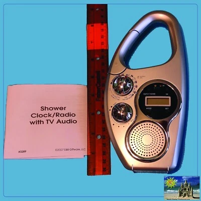 Shower Clock Radio With TV Audio and Weather Band Battery Powered - Image 1 of 4