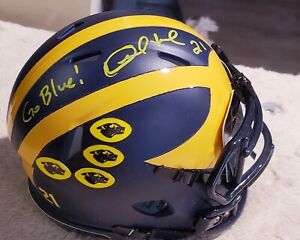 Desmond Howard Autographed Custom  Michigan Mini Speed Helmet