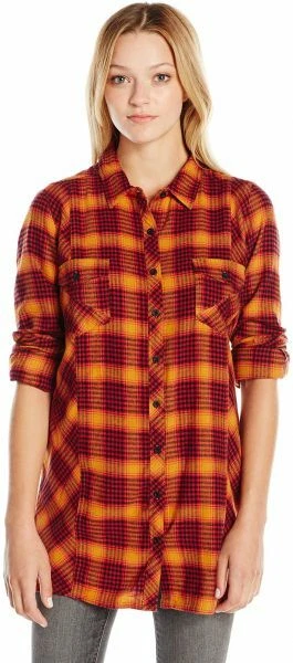 Volcom Juniors Love Me Please Flannel Tunic, Small - Image 1 of 1
