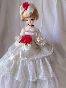 Vintage Showa retro sakura doll white dress No Box from Japan - Picture 1 of 3
