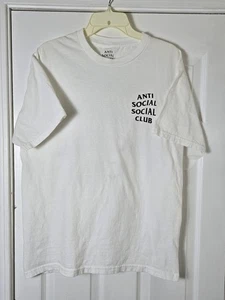 Anti Social Social Club Logo T-White Men's Size Large Double Sided Made In USA - Picture 1 of 5