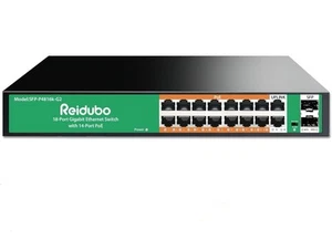 Reidubo 18-Port Ethernet Gigabit PoE Switch 14-Port PoE Netzwerk Switch 250W - Bild 1 von 6