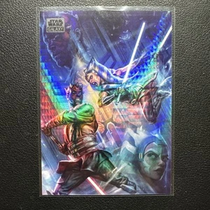 2024 Topps Chrome Star Wars Galaxy One Last Lesson Ahsoka Vs Maul Prism /75 - Picture 1 of 3
