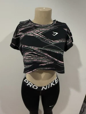 Gymshark Camisa Talla Mediana Mujer Crop Mujer Negro Foto 1 de 4