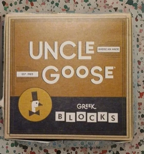 Uncle Goose Classic Greek Wooden Alphabet ABC Blocks Numbers Animals 27 blocks - Picture 1 of 5