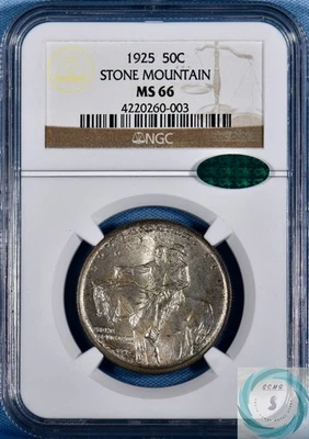 1925 Stone Mountain Commemorative 50c NGC MS66 w/CAC - Premium Gem & Vintage!!! - Image 1 of 4