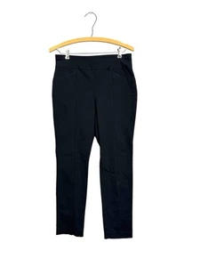 Pantalones para mujer Chico's talla 00 (talla 2 EE. UU.) negros plisados delanteros pierna ajustada bolsillo sintético - Imagen 1 de 11
