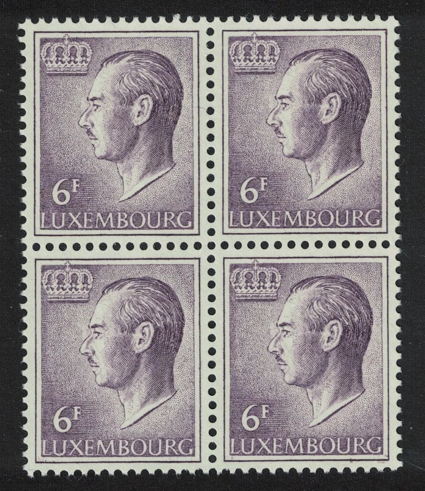 Jeans grão-duque de Luxemburgo 6f. Bloco de papel flúor lilás de 4 1974 MNH SG#765 - Imagem 1 de 1