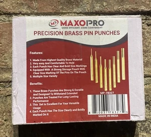 Premium Brass Punch Set 8 Pcs Professional Brass Drive Pin Punch Set NEW MaxoPro - Picture 1 of 1