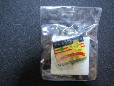 Team USA '92 Barcelona Spain Olympic Table Tennis Team Hat Pin. Hand Painted Pin - Image 1 of 2