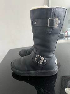 WOMEN’S/GIRL’S UGG BOOTS TALL UK3.5,BROWN,AUTHENTIC,LADIES FOOTWEAR,VGC,BUCKLED, - Picture 1 of 13