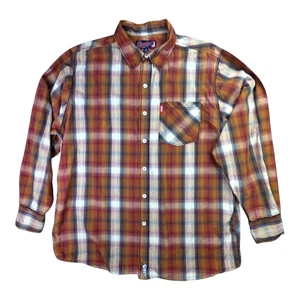 Shady Limited 8 Button Up Shirt Men XL Brown Black Plaid Embroidered Eminem 90s - Picture 1 of 16