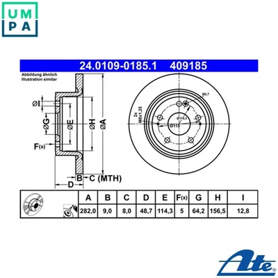2x BRAKE DISC 24.0109-0185.1 FOR HONDA L15BY/L15B4 1.5L N16A3 1.6L 4cyl HR-V - Image 1 of 4
