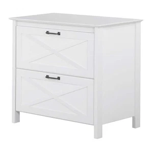 SAINT BIRCH Liam White File Cabinet - Picture 1 of 8